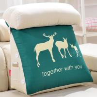 三只鹿[可拆洗] 宽45x45x20cm(外套不含芯) 沙发靠垫抱枕护腰床头靠垫软包床上靠枕大靠背垫办公室腰靠背护颈
