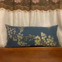 发财树亚麻绿蓝(不含芯)都有色差 20✖️30 靠枕长方形含芯简约加厚亚麻沙发靠垫抱枕办公室椅子护腰花纹抱枕