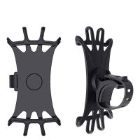 可旋转黑色(通用4到7.2寸屏) 共享单车自行车电动车可旋转硅胶车载支架防震手机导航支架