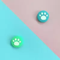 蓝底白+绿底白 一对(2个) 任天堂 Switch/Oled/Lite摇杆帽 NS Joycon手柄猫爪摇杆套保护套