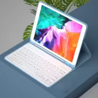 [果色/简约款+贴纸]迷雾蓝 不含平板-ipadair4-10.9 2021ipad10.2蓝牙键盘air4保护套苹果平