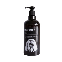 圆泵塑料 插画黑贴 洗发水 棕色 北欧ins风分装瓶 洗涤剂洗手液圆形按压塑料瓶洗发水替换瓶子民宿