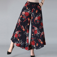 1号色 XL(95-125斤) 中年妈妈裙裤夏季棉麻九分裤子中老年薄款碎花跳舞阔腿裤甩腿裤女