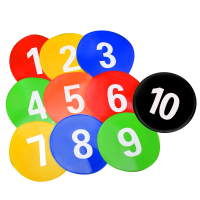 10个[1-10号]软式数字标志碟 送收纳网袋 足球训练器材数字标志碟平面标志盘障碍物标志碟套装篮球训练器材