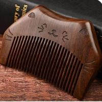 小木梳 手工木梳子ins高颜值养生梳子防脱发随身带猫咪便携学生流行漂亮