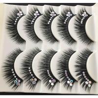 演出拉丁镶钻睫毛 浓密带钻纤长款舞台眼睫毛 夸张假睫毛 5对装