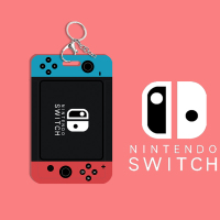 红蓝游戏机+钥匙扣 潮牌可爱证件工牌出入证胸牌吊工牌厂牌学生公交饭卡套校卡地铁身份羊城通 幼儿接送卡保护壳