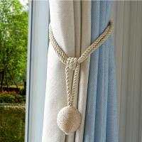 无磁:单球 米色 窗帘绑带简约现代窗帘挂球挂钩绑绳绑窗帘的绑带窗帘扣