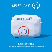 AirPods Pro[幸运 蓝色笑脸]菱形磨砂软壳★送挂钩★支持无线充电 airpods3保护壳airpodspro苹