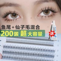 虞书欣鱼尾仙子眼睫毛混合装仙女毛a型单簇嫁接自然漫画假睫毛女