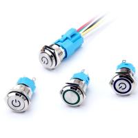 平头无灯 复位无底座 无灯 无灯 金属按钮16mm带灯环形电源符号复位自锁防水启动带插座点动开关