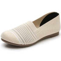 D-米白色-D17 35 春夏透气中老年健步休闲凉鞋老北京布鞋女网面女士妈妈舒适老人鞋