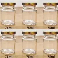 6只75ML燕窝瓶 即食燕窝瓶子玻璃密封罐果酱杯蜂蜜瓶带盖泡沫盒包装瓶小号分装瓶
