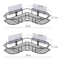 全部+1纸箱打包-不用快递袋压变形 长款架黑色-1个+1粘条2固定口 免打孔卫生间厕所浴室置物架洗手间三角架挂墙上厨房收