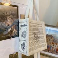 哈利波特 其他 哈利波特周边~霍格沃兹学校徽章帆布包男女学生书包大容量购物袋