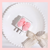 粉色蝴蝶结√透明单壳 苹果18/20w充电器通用保护套 数据线保护套13充电器充电线iphone12promax手机20