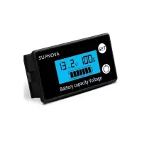 蓝屏8-100V+报警升级款 12伏电压表液晶电量显示器12V电池电量表蓄电池 锂电池通用数显表
