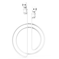 [白色]防丢绳 适用QCY HT03耳机保护套qcy真无线主动降噪蓝牙耳机入耳式ht03保护壳充电仓盒全包防摔硅胶软壳可