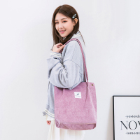 藕粉色-帆布袋 纵向大号 超市购物袋大容量可折叠便携环保防水妈妈买菜包手提袋子外出时尚