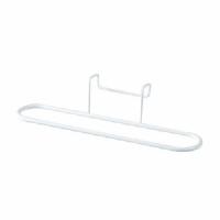 单杆白色 毛巾架 创意厨房橱柜门背式双杆毛巾挂架抹布挂架多用途杂物挂
