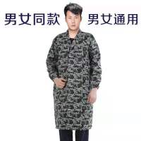 单层迷彩款颜色随机发 小码90-120斤 成人羽绒服罩衣女围裙防污防油加绒加厚冬长袖工作服防水保暖耐脏