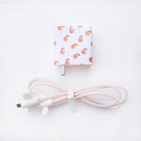 橘子贴+粉三色(单数据保护) 适用华为笔记本电脑MateBook 13/14数据线保护套D15/X电源充电器