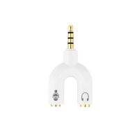 U型转接头[ 白色 ]单公转双母 头戴耳机麦克风一分二转接双音频线转换头二合一话筒笔记本分线器