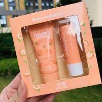 水蜜桃礼盒-370 水蜜桃润唇膏礼盒滋润保湿儿童护手防干裂补水润肤霜两件套