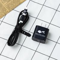 黑皮卡丘贴纸+保护线 iPhone13 12 11pro max数据线保护套W充电器ipadpro缠绕绳