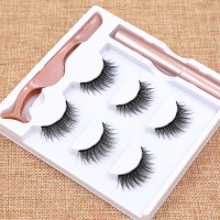 3d免胶水磁力假睫毛自然仿真磁性眼线液初学者生活妆磁铁睫毛套装
