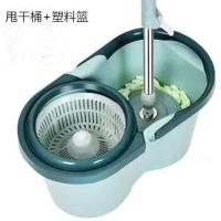 北欧绿 拖把桶+塑料篮+备用桶 加厚双驱动懒人拖把桶旋转不锈钢甩干墩布家用免手洗拖布干湿两用