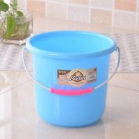 中号蓝色6升 默认 家用水桶耐摔学生宿舍手提塑料水桶洗衣洗车桶带盖无盖圆形储水桶