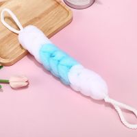 沐浴条白+蓝 1个装 80克/条 大号浴花球不散浴花搓澡巾拉背条成人洗澡儿童沐浴条气泡
