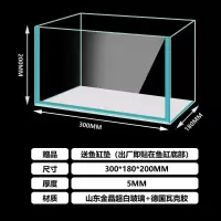 30*18*20(5mm) [超白玻璃]裸缸 鱼缸客厅家用小鱼缸桌面小型金晶五线超白玻璃裸缸水族箱长方形