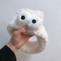 米白 洗脸发带女生舒适无痕加宽魔术贴韩国月子头巾可爱羊羔毛敷面膜