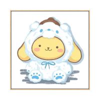 A款 画布尺寸圆钻30x30CM DIY钻石画三丽鸥库洛米玉桂狗卡通系列手工贴钻钻石画卧室装饰画