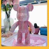 颜料1瓶不带小熊和工具(颜色备注) 流体暴力熊DIY材料包流体画搪胶白胚颜料涂色彩绘玩偶大中小号