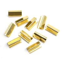 金色[10个] 15mm 皮带尾夹扣子金属锁边纽扣编织带帆布腰带包包肩带马甲饰品配件男