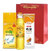 调和油400+鹤乡米500g+鸡蛋面 配礼袋 油米组合小瓶食用油大米面条回礼伴手礼袋礼盒员工福利礼包