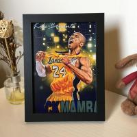科比01 14.9x20cm 尼克杨詹姆斯科比库里艾弗森莫兰特NBA篮球周边相框海报挂画摆件