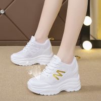 金色大M 关注店铺优先发货 36 内增高8cm小白鞋女厚底老爹鞋休闲松糕单鞋韩版时尚百搭女士鞋潮