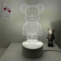 暴力熊 灯板一块[没底座] kaws立体3DOriginal bearbrick积木熊芝麻街原型解剖暴力熊小夜灯