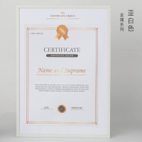 亚白色 可定制联系 铝合金相框三合一营业执照相框证书框摆台挂墙海报框专利许可证框