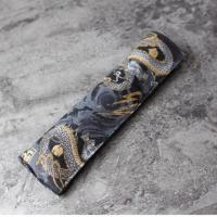 单只装笔袋龙的传人 中国风钢笔笔帘复古简约帆布卷笔袋大容量手工布艺古风钢笔笔袋