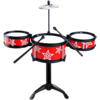 星星款红色架子鼓 儿童玩具架子鼓仿真爵士鼓早教乐器敲打男女孩音乐玩具益智1-6岁