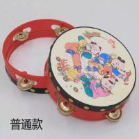 小号普通款[鼓面直径14cm] 儿童手摇铃鼓 婴幼儿园铃鼓 手鼓宝宝拍打击乐器玩具 手拍鼓