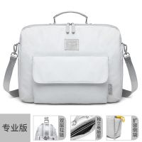 专业版-银灰斜跨包[独立防震电脑仓 13.3寸 笔记本电脑包手提14寸女15.6寸可爱16斜挎包适用苹果华为联想戴尔