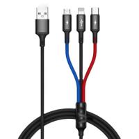 6.0A支持闪充快充 一拖三充电线 手机通用编织数据线充电6A适用苹果华为OV快闪小米