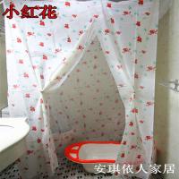 小号[长方形薄款]花开暖暖+红花 浴室浴帘浴帐防水布卫生间洗澡帐浴罩冬天家用保温罩保暖浴照加厚