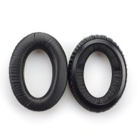 黑色蛋白质耳机套一对 森海塞尔头戴式耳套皮耳罩海绵耳机替换配件耳棉